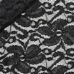 Elasztikus glitteres csipke - NERO (fekete)